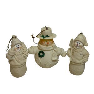 VIntage Christmas Ornaments Snowman Set Of 3 Classic